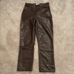 Abercrombie & Fitch Chocolate Faux Leather Trousers